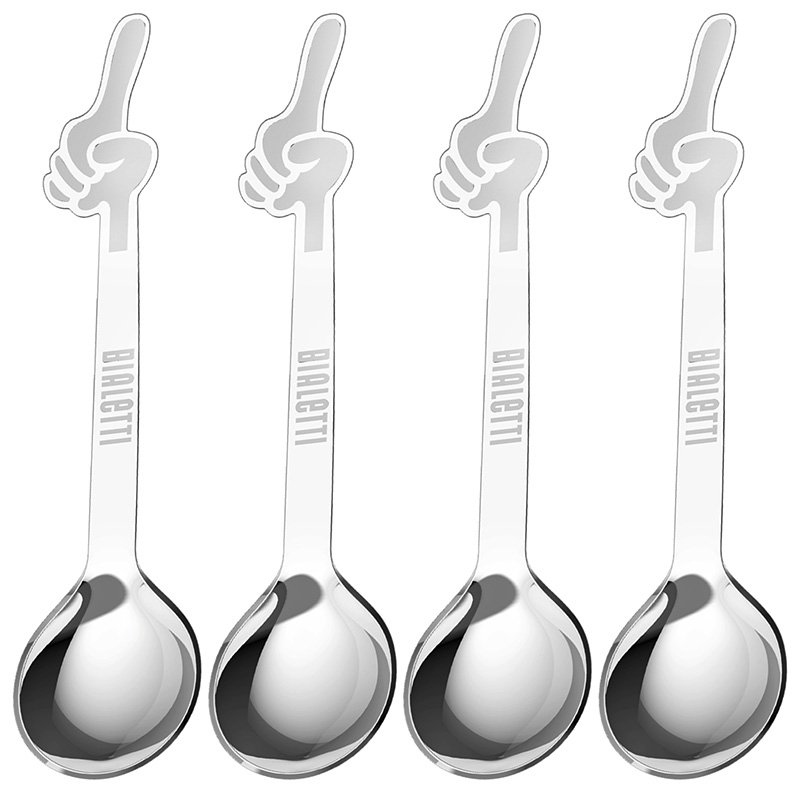 Bialetti Omino Espresso-Löffel-Set - Edelstahl - silber - 4-teilig