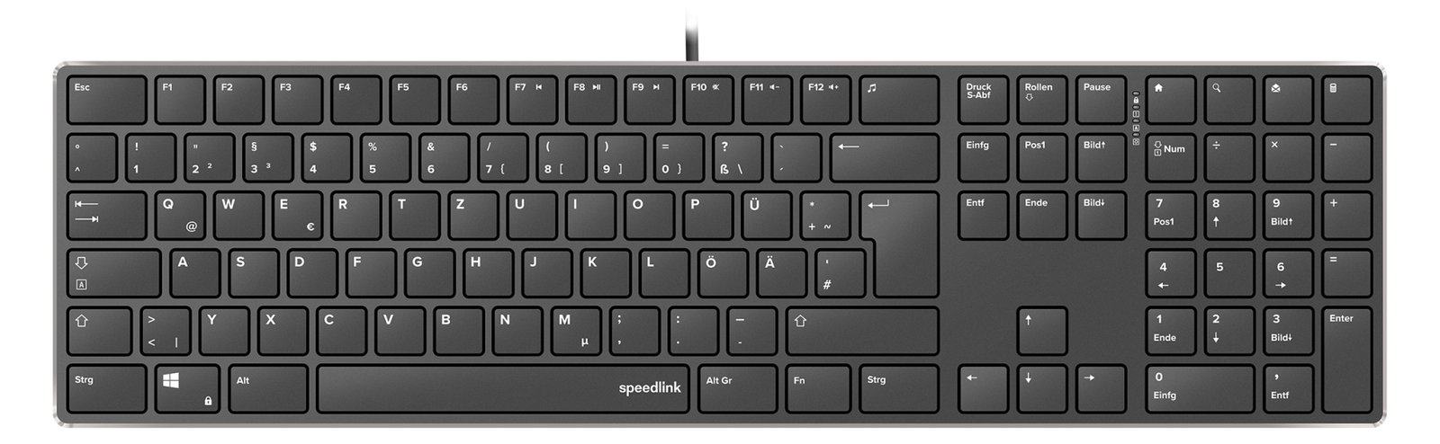 SPEEDLINK Tastatur RIVA Slim Metal Scissor schwarz retail - TL: Deutsch, QWERTZ
