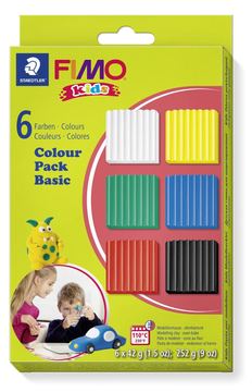 STAEDTLER FIMO 8032001 - Knetmasse - Schwarz - Blau - Grün - Rot - Weiß - Gelb - Kinder - 6 Farben - 110 °C - 42 g von LumaTech
