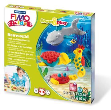 STAEDTLER FIMO kids 8034 - Modellierton - Grau - Rot - Türkis - Gelb - Kinder - 4 Stück(e) - 4 Farben - 42 g von LumaTech