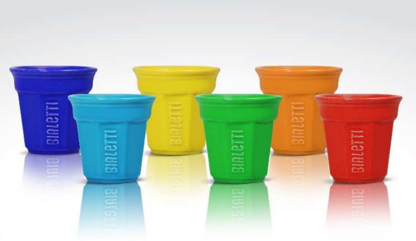 Bialetti Tasse - achteckig - Multicolor (Packung mit 6)