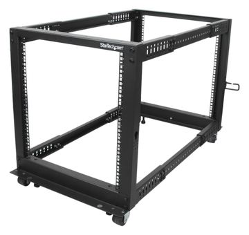 StarTech.com 12HE 4 Pfosten Open Frame Server Rack / Schrank tiefenverstellbar mit Rollen / Nivellierfüße von LumaTech