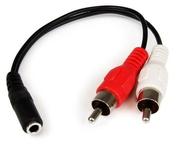 StarTech.com 15cm Audio Kabel 3,5mm Klinke auf 2x Cinch (Buchse/Stecker) von LumaTech