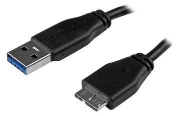 StarTech.com 15cm schlankes SuperSpeed USB 3.0 A auf Micro B Kabel - St/St - USB 3.0 Anschlusskabel - Schwarz von LumaTech