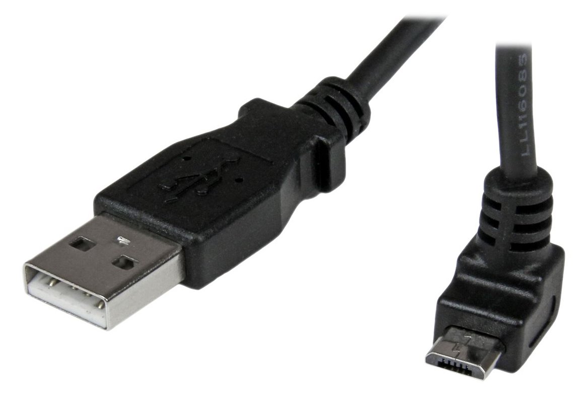 StarTech.com 1m USB 2.0 A auf Micro B Kabel aufwärtsgewinkelt - Schwarz - USB A / Micro B Datenkabel / Anschlusskabel