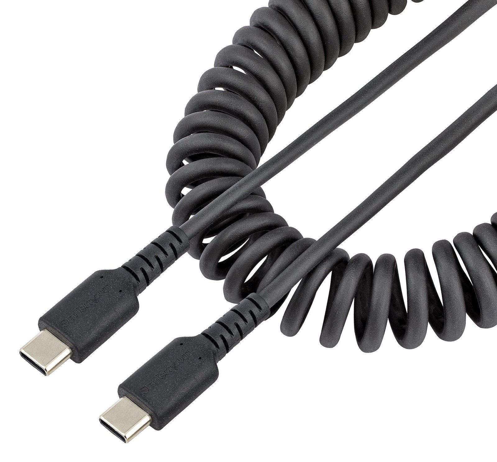 StarTech.com 1m USB C auf USB C Kabel, hochbelastbares Spiralkabel zum Laden und Synchronisieren, USB C 2.0 Kabel