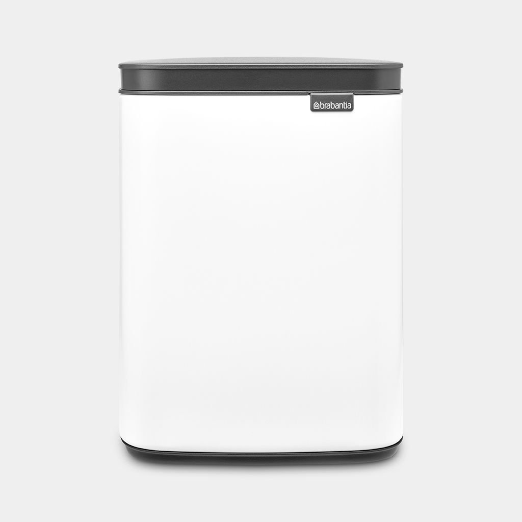 Brabantia Bo Waste Bin - 4 l - Rechteckig - Stahl - Schwarz - Weiß - Stahl - Manuell