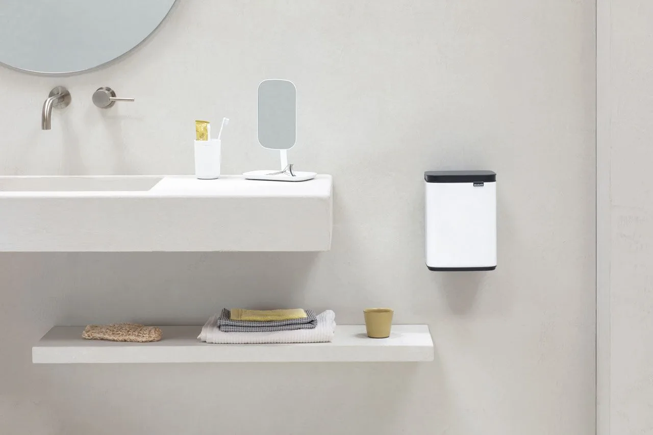 Brabantia Bo Waste Bin - 4 l - Rechteckig - Stahl - Schwarz - Weiß - Stahl - Manuell, Ansicht 3