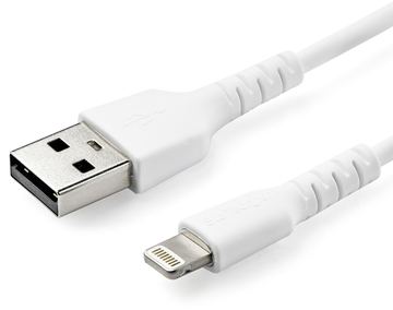 StarTech.com 1m USB-A auf Lightning-Kabel - Hochbelastbare, robuste Aramidfaser - USB Typ-A auf Lightningkabel - Weiß von LumaTech