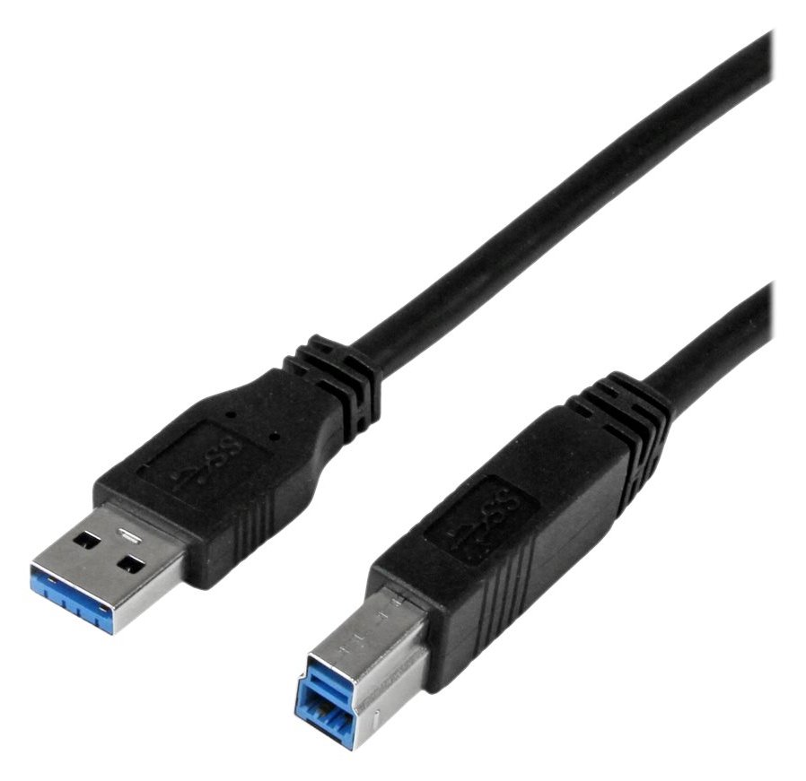 StarTech.com 1m zertifiziertes USB 3.0 SuperSpeed Kabel A auf B - Schwarz - USB 3 Anschlusskabel - Stecker/Stecker
