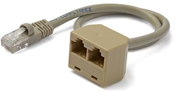 StarTech.com 2 auf 1 RJ45 10/100 Mbit/s Splitter Kabel Adapter - St/Bu - Netzwerk-Splitter - RJ-45 (M) von LumaTech
