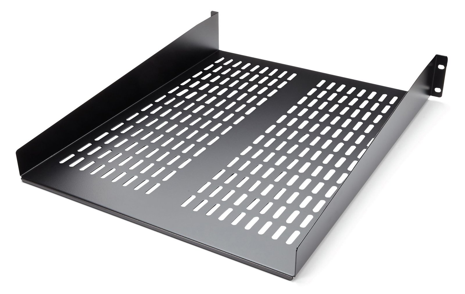 StarTech.com 2 HE 19 Fest montierbarer Fachboden für Server Rack/ Schrank bis 22 Kg - Belüfteter Fachboden für Server