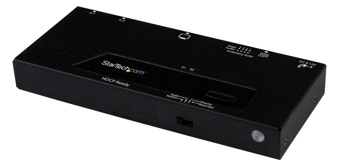StarTech.com 2 Port HMDI Switch / Verteiler - Automatische Umschaltung mit IR-Fernbedienung