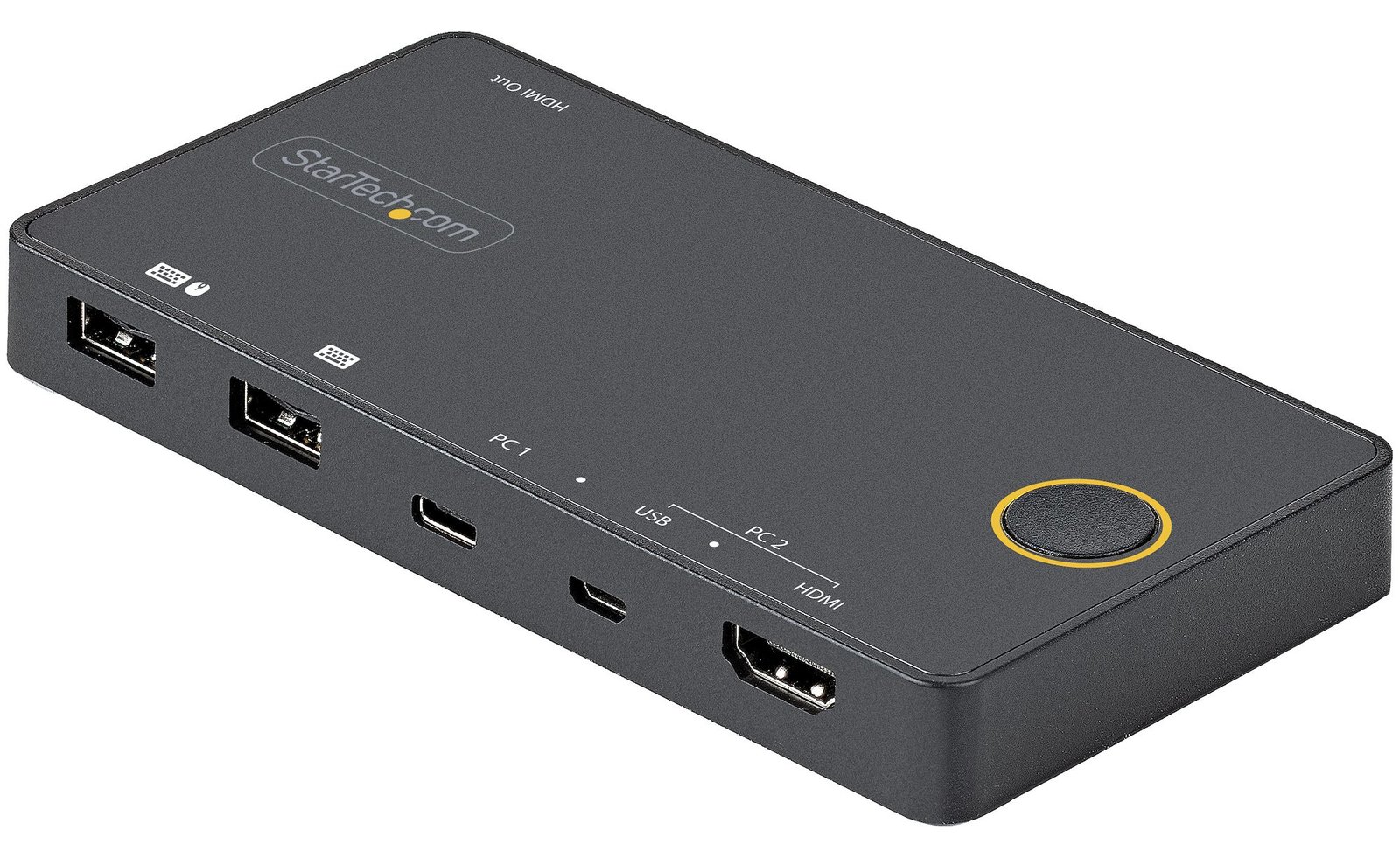 StarTech.com 2 Port Hybrid KVM Switch HDMI + USB-A & USB-C - 4K 60Hz HDMI 2.0 Monitor