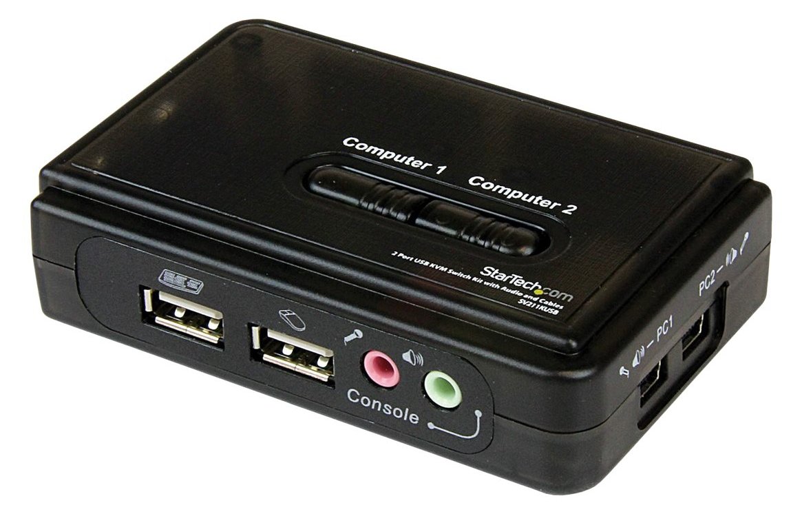 StarTech.com 2 Port USB KVM Switch Kit mit Audio und Kabeln