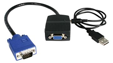 StarTech.com 2 Port VGA Video Splitter - Monitor Splitter Kabel mit Stromversorgung über USB - 1 x VGA (Stecker) von LumaTech