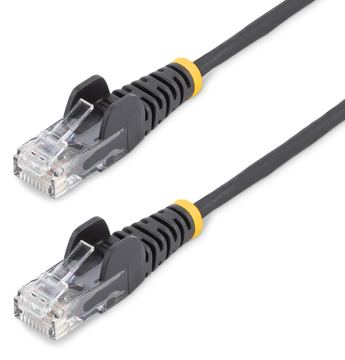 StarTech.com 2,5 m Cat6-Kabel - Schlankes Cat6-Patchkabel - Schwarz - Snagless RJ45-Anschlusse von LumaTech