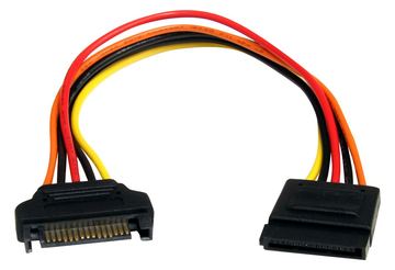 StarTech.com 20cm SATA Strom Verlängerung - Stecker / Buchse - Serial-ATA Strom Verlängerungskabel von LumaTech