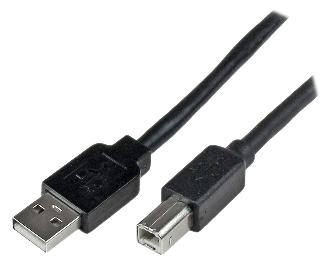 StarTech.com 20m aktives USB 2.0 A auf B Kabel - Stecker/Stecker - USB Druckerkabel 1x USB A / 1x USB B - Schwarz