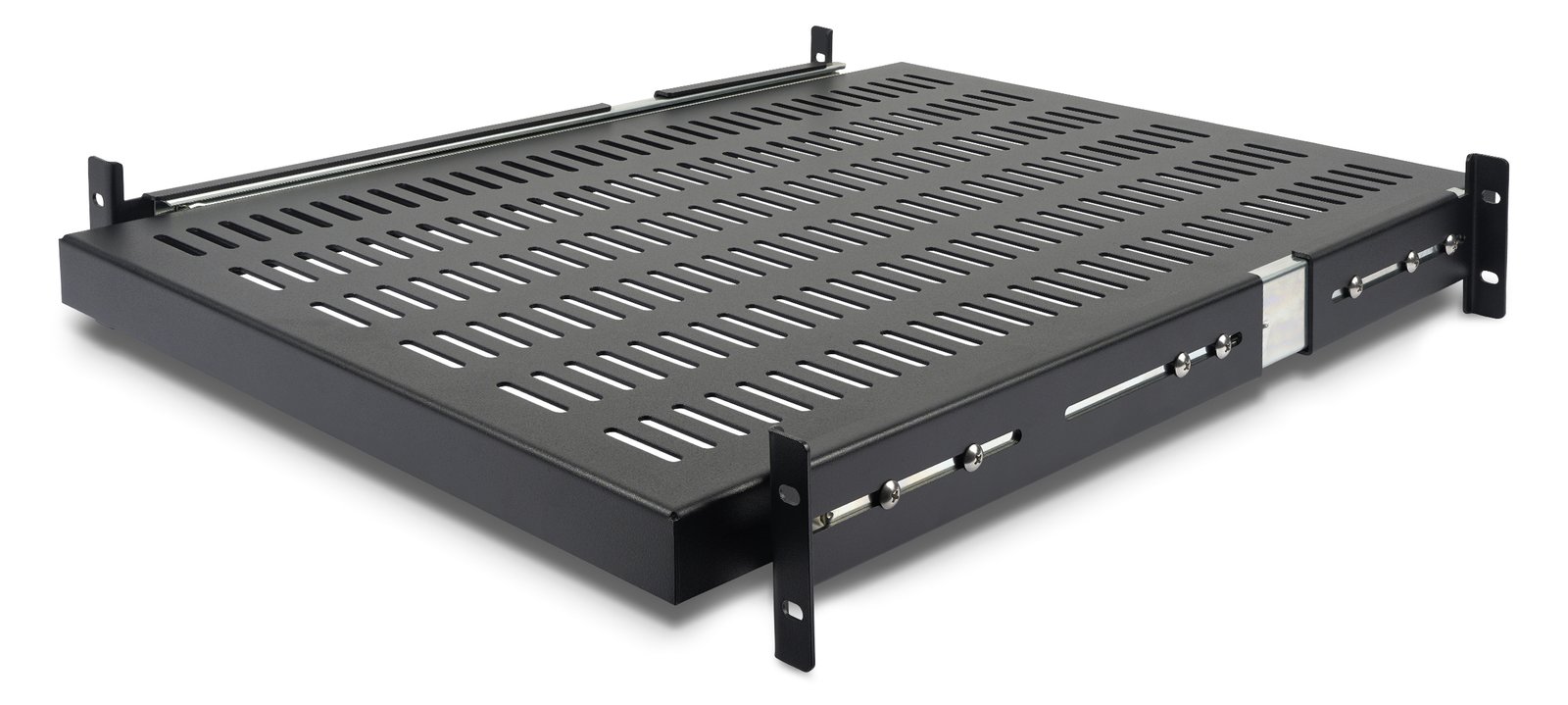 StarTech.com 2HE ausziehbarer Rack-Fachboden belüftet - 22.7kg - 19 Serverschrank Rack-Shelf - Schwarz - Rack - Regal