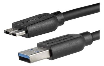 StarTech.com 2m schlankes SuperSpeed USB 3.0 A auf Micro B Kabel - St/St - USB 3.0 Anschlusskabel - Schwarz von LumaTech
