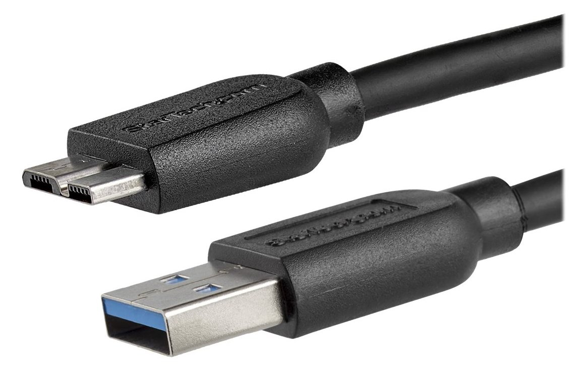 StarTech.com 2m schlankes SuperSpeed USB 3.0 A auf Micro B Kabel - St/St - USB 3.0 Anschlusskabel - Schwarz