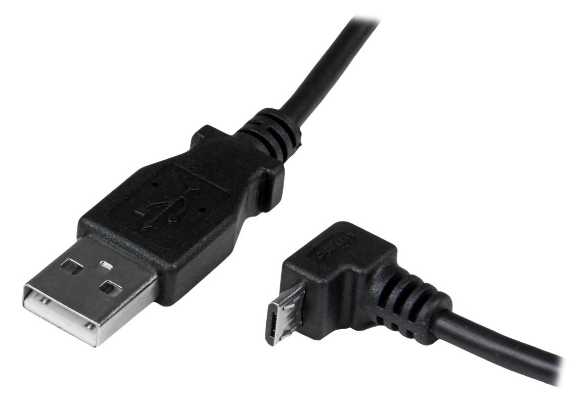 StarTech.com 2m USB 2.0 A auf Micro B Kabel abgewinkelt - Schwarz - USB A / Micro B Datenkabel / Anschlusskabel