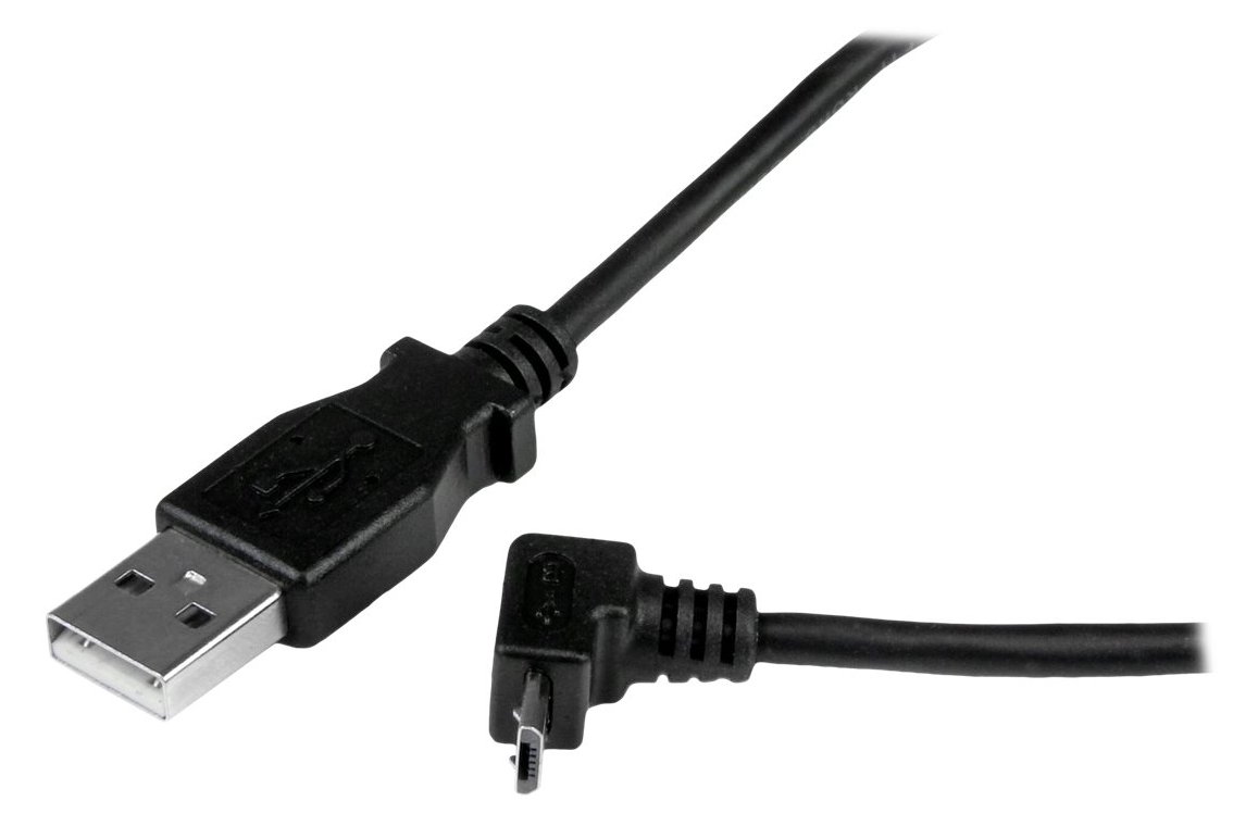StarTech.com 2m USB 2.0 A auf Micro B Kabel aufwärtsgewinkelt - Schwarz - USB A / Micro B Datenkabel / Anschlusskabel