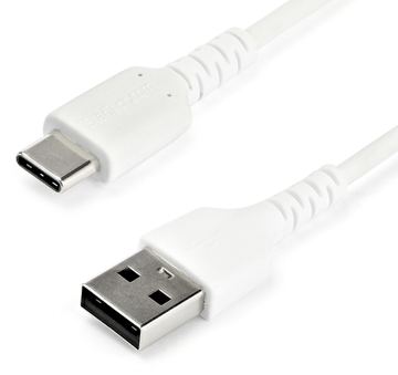StarTech.com 2m USB-A auf USB-C Ladekabel - Dauerhaftes USB 2.0 auf USB Typ-C Datenübertragungs- und Schnellladekabel - Weiß von LumaTech