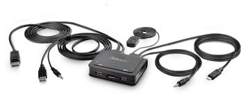 StarTech.com 2-Port Hybrid USB-C DisplayPort Cable KVM Switch, 4K 60Hz von LumaTech