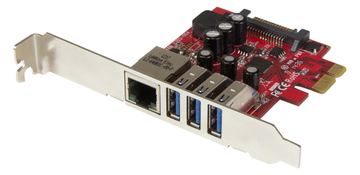 StarTech.com 3 Port PCI Express USB 3.0 Karte mit Gigabit Ethernet von LumaTech