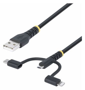 StarTech.com 3.3ft USB Multi Charging Cable, Lightning/Micro-USB/Type-C von LumaTech