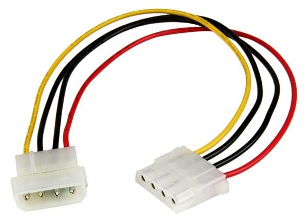 StarTech.com 30cm LP4 Molex Strom Verlängerung - 4 Pin Anschlusskabel / Verlängerungskabel - Stecker/Buchse