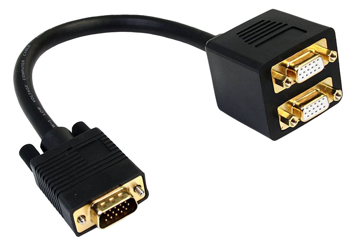 StarTech.com 30cm VGA auf 2x VGA Splitter-Kabel - St/Bu - VGA HD15 Y-Verteiler Stecker/Buchse - Vergoldet von LumaTech