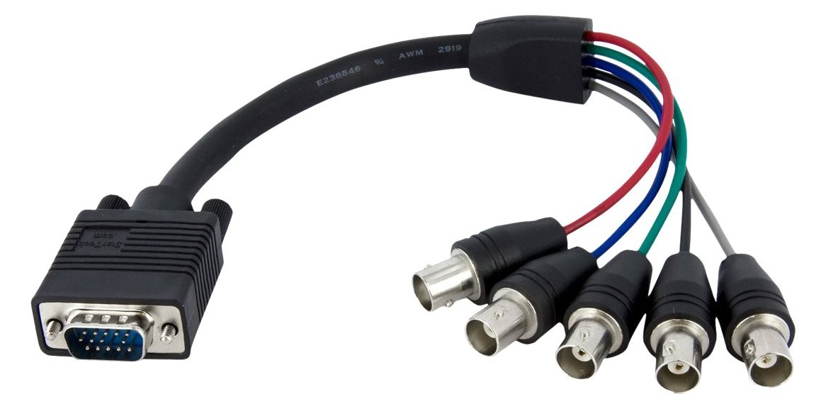 StarTech.com 30cm VGA HD 15 auf 5x BNC RGBHV Monitorkabel - St/Bu - VGA-Kabel - BNC (W) von LumaTech