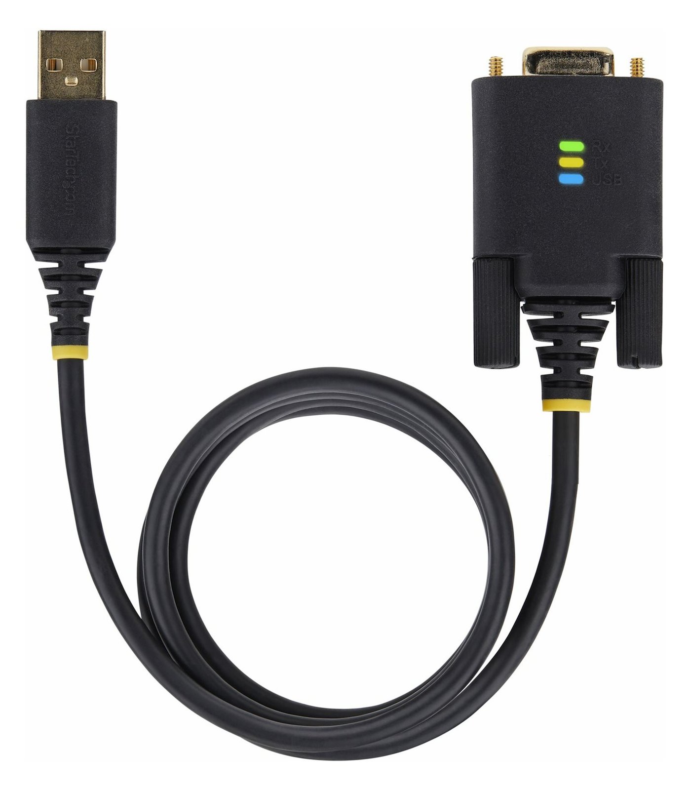 StarTech.com 3ft (1m) USB to Null Modem Serial Adapter Cable, Interchangeable DB9 Screws/Nuts, COM Retention