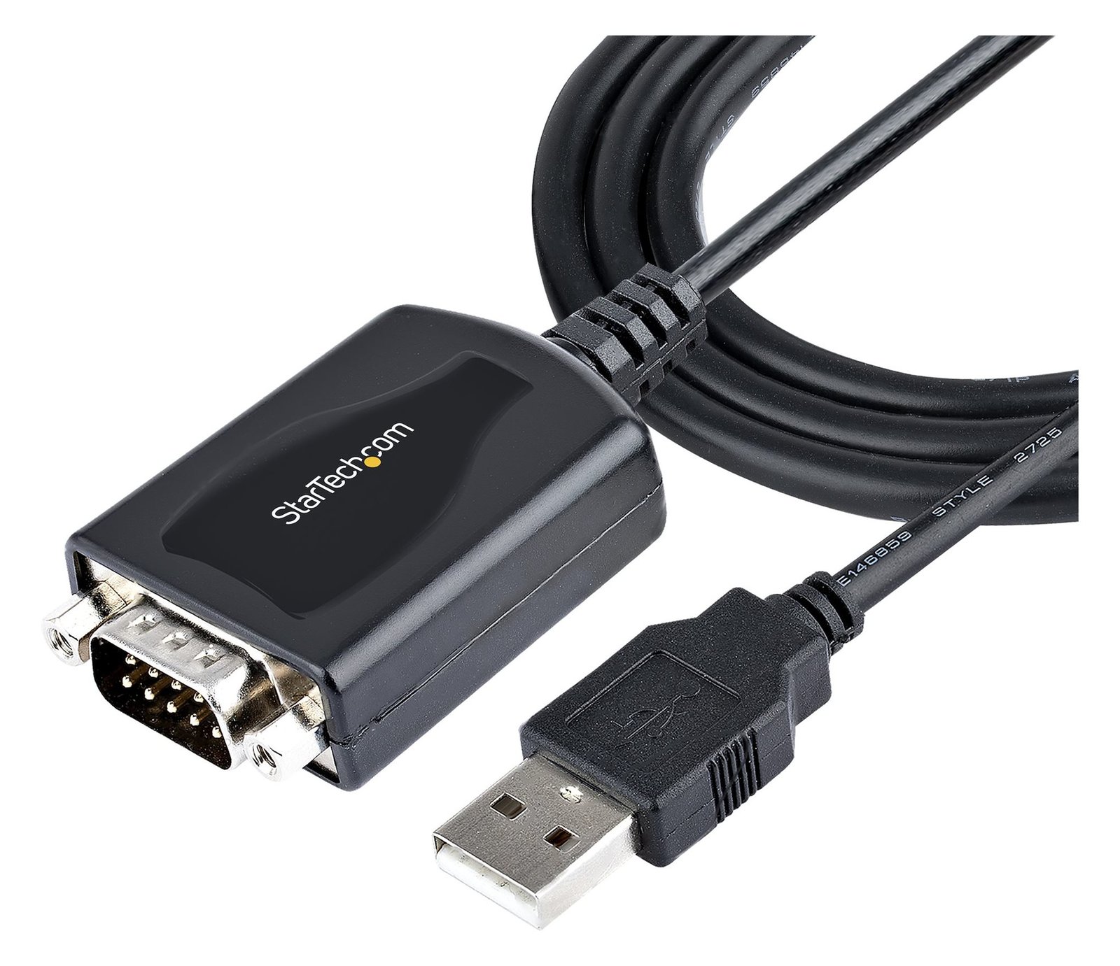 StarTech.com 3ft (1m) USB to Serial Cable with COM Port Retention, DB9 Male RS232 to USB Converter