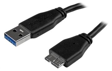 StarTech.com 3m schlankes SuperSpeed USB 3.0 A auf Micro B Kabel - St/St - USB 3.0 Anschlusskabel - Schwarz von LumaTech