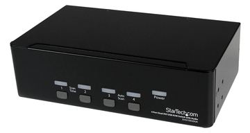 StarTech.com 4 Port Dual DVI USB KVM Switch/ Umschalter mit Audio und USB 2.0 Hub von LumaTech