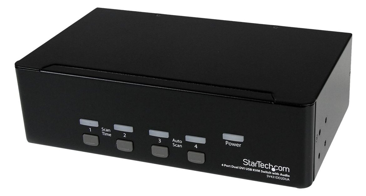 StarTech.com 4 Port Dual DVI USB KVM Switch/ Umschalter mit Audio und USB 2.0 Hub