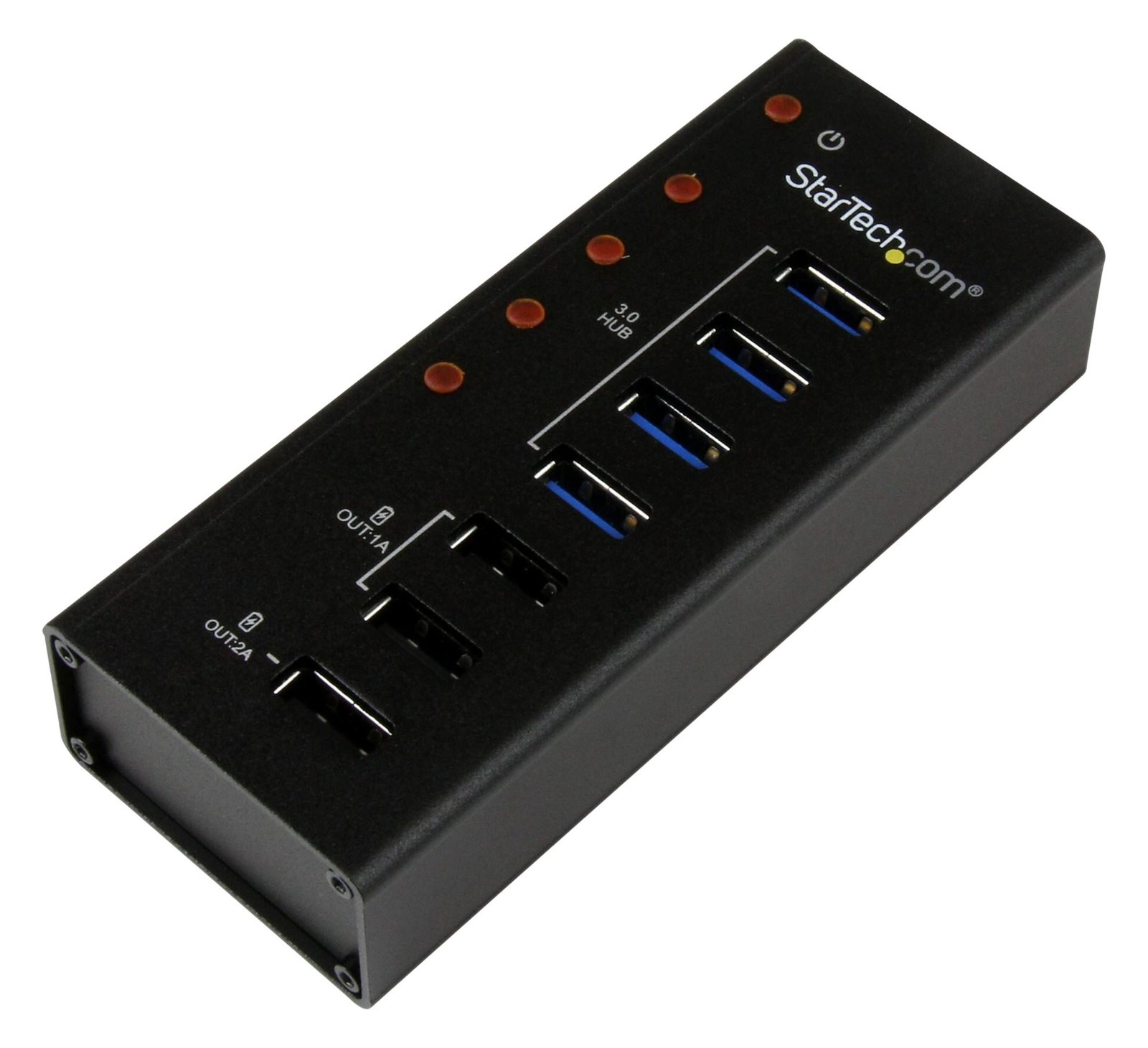 StarTech.com 4 Port USB 3.0 Hub plus 3 Ladeanschlüsse (2x 1A & 1x 2A)