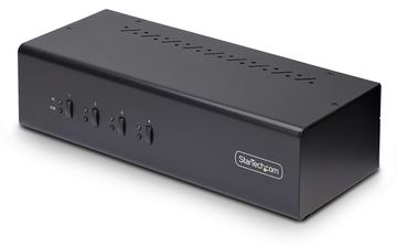 StarTech.com 4-Port Dual-Monitor DisplayPort KVM Switch, 4K 60Hz, 2x USB 5Gbps Hub Ports, 2x USB 2.0 HID Ports von LumaTech