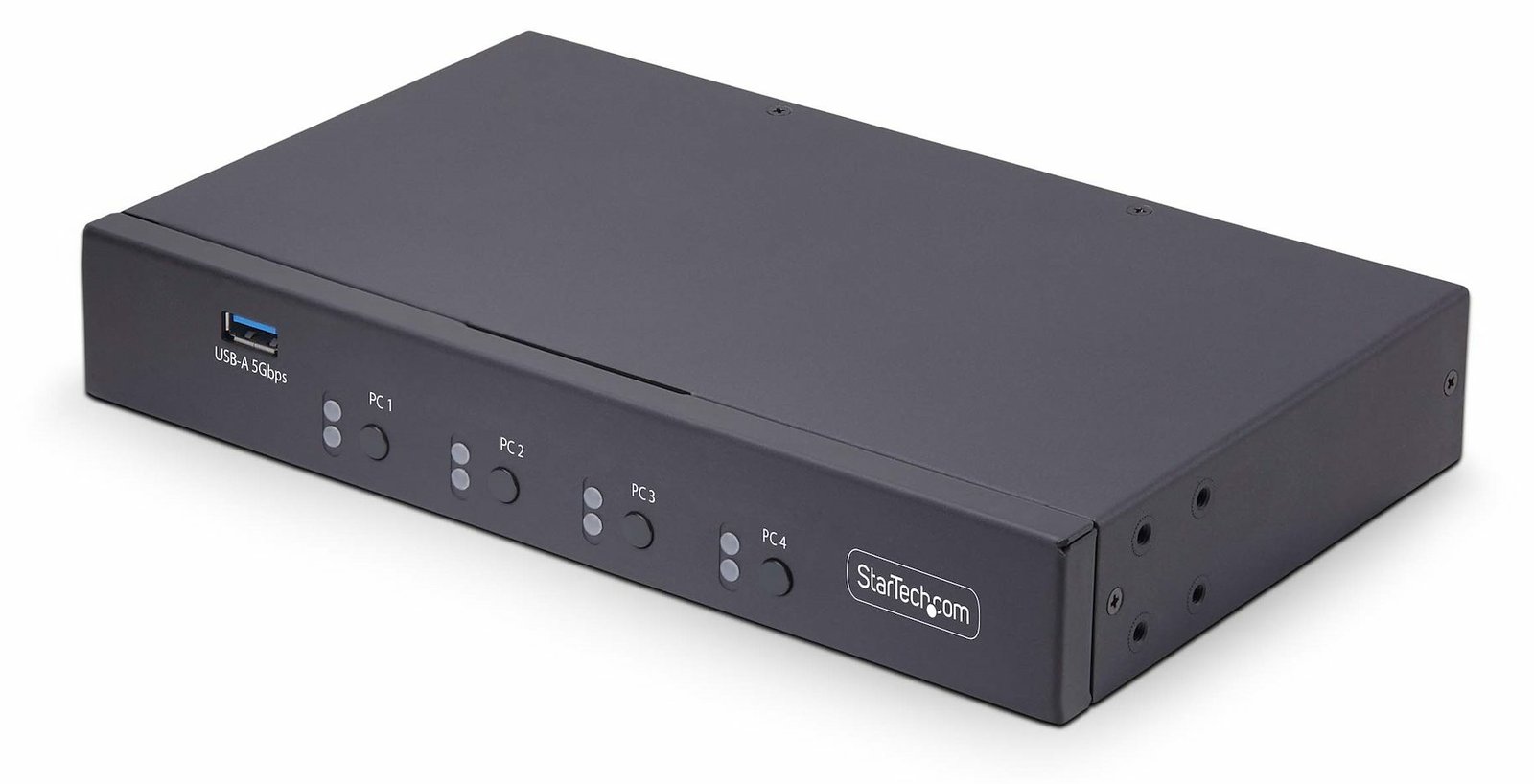 StarTech.com 4-Port KM Switch with Mouse Roaming, USB Switch for Keyboard/Mouse, 3.5mm and USB Audio, Peripheral Sharing