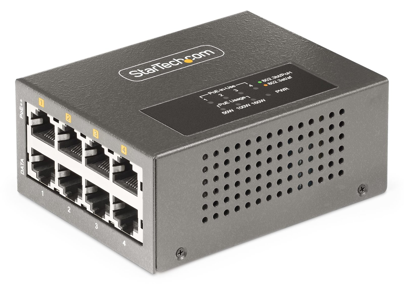 StarTech.com 4-Port Multi-Gigabit PoE++ Injector, 5/2.5G Ethernet (NBASE-T)