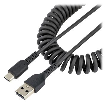 StarTech.com 50cm USB A auf USB C Kabel, hochbelastbares Spiralkabel für Laden & Synchronisieren von LumaTech