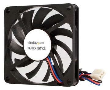 StarTech.com 70mm Gehäuselüfter - Lüfter 7cm für PC Gehäuse mit 3-pin Molex Stecker (70mmx70mmx10mm) von LumaTech