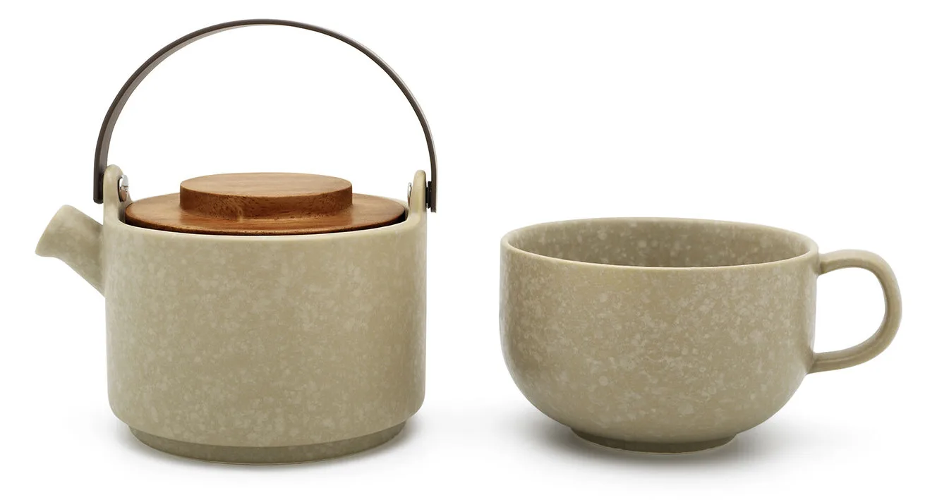 Bredemeijer Group Tea-for-one Umea beige Akazienholzdeckel 142024, Ansicht 2
