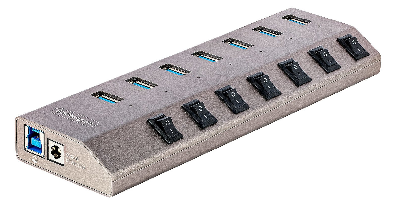 StarTech.com 7-Port Self-Powered USB-C Hub with Individual On/Off Switches, USB 3.0 5Gbps Expansion Hub