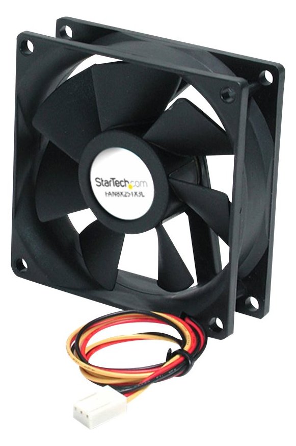 StarTech.com 80mm Gehäuselüfter - Lüfter 8cm für PC Gehäuse mit 3-pin Molex Stecker (80mmx80mmx25mm)