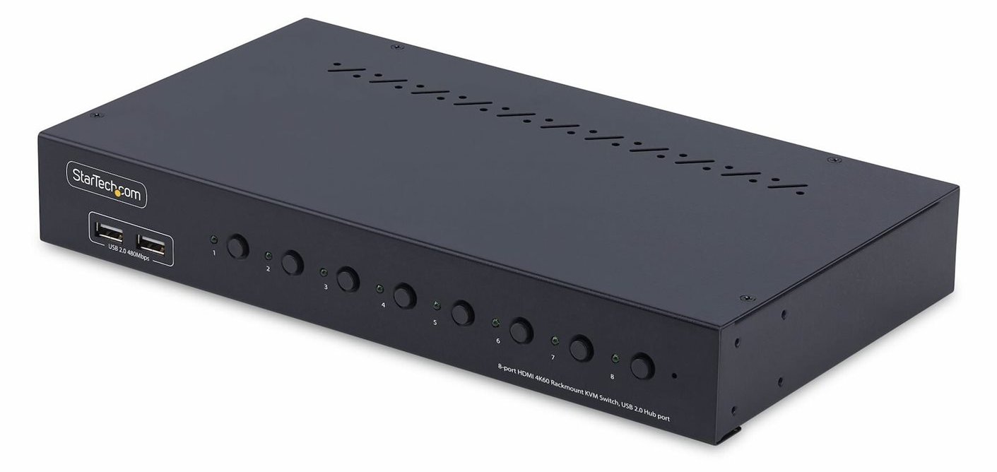 StarTech.com 8-Port HDMI KVM Switch w/1U Rack Mount Kit, 4K 60Hz